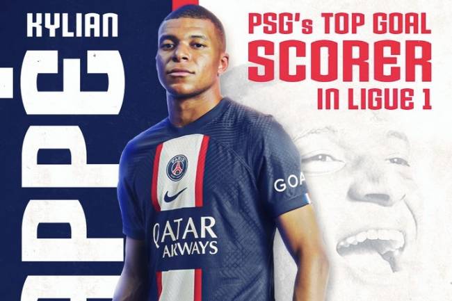 Mbappé le désormais meilleur buteur de l'histoire du Paris Saint-Germain en Ligue 1