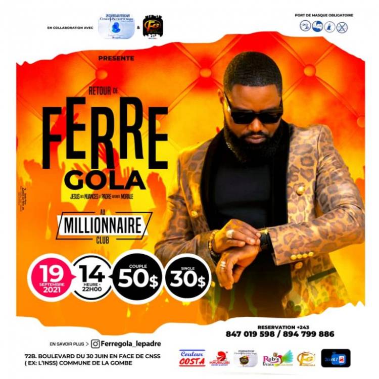 Ferre Gola signe son retour sur scène avec un concert au Millionnaire Club le 19 septembre