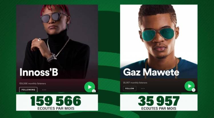 Les chiffres de Spotify d'Innoss'B contre ceux de Gaz Mawete enflent la toile !