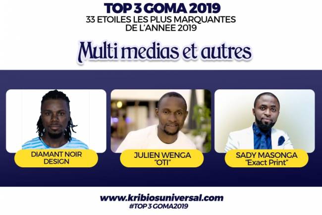 33 Étoiles les plus marquantes de l'année 2019 à Goma: Multimédias et Autres Services
